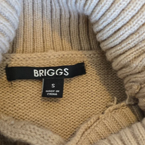 Briggs New York Tan Cable Knit Sweater - Women Size S - Picture 4 of 9